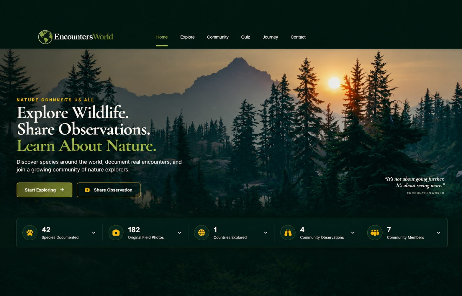 Current EncountersWorld homepage